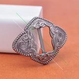 6X Antique Copper Western Flower Engraved Concho Buckles