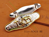 Silver Biker Rodeo Cross Leather Western Cowboy Belt Concho