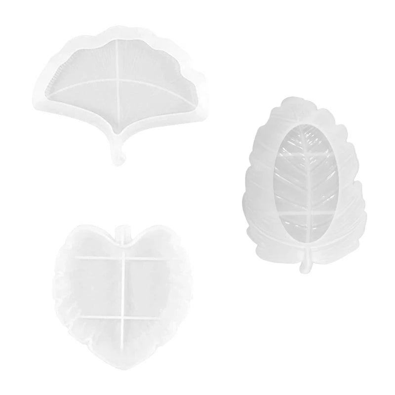 Leaf Silicone Mould Tray Epoxy Resin Mold Leaf Shape Saucer Fruit Tray