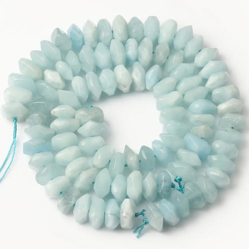6X11MM Aquamarines Stone Beads Irregular Loose Spacer Beads