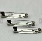 100PCS 6X30MM K Plated Nickel Pin Back Brooch Safety Pins Findings