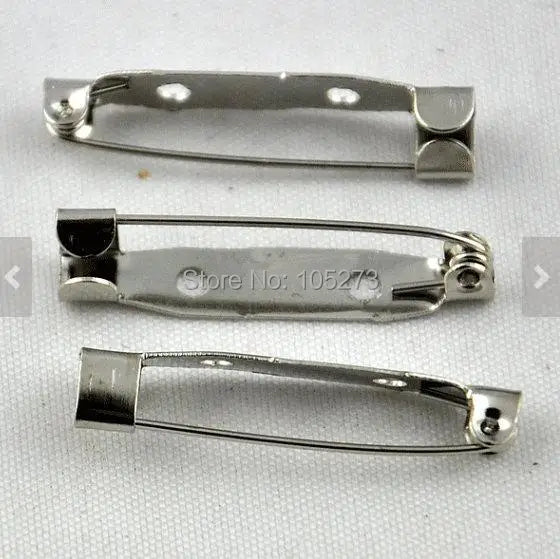 100PCS 6X30MM K Plated Nickel Pin Back Brooch Safety Pins Findings