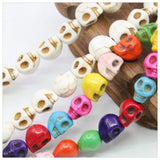 Multicolor Skull Turquoise Beads for DIY Jewelry Making