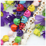 Multicolor Skull Turquoise Beads for DIY Jewelry Making