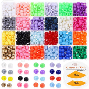 Colorful Acrylic Pony Beads Set for Jewelry Making