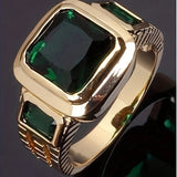 Men's Fashionable Green Zircon Wedding Engagement Ring