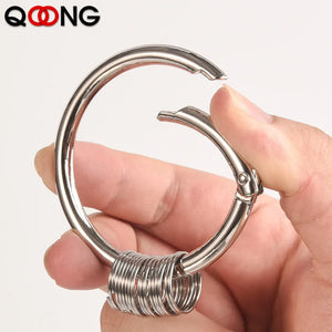 Large Spring Keyring DIY Key Chain, 1 Big Ring+9 Small Rings