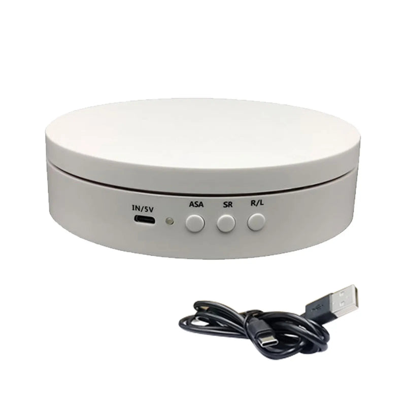 6in USB Rechargeable Rotating Display Stand 45 90 180 360 Degree