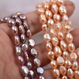 6m Pink Purple Baroque Pearl Earrings Necklace Set