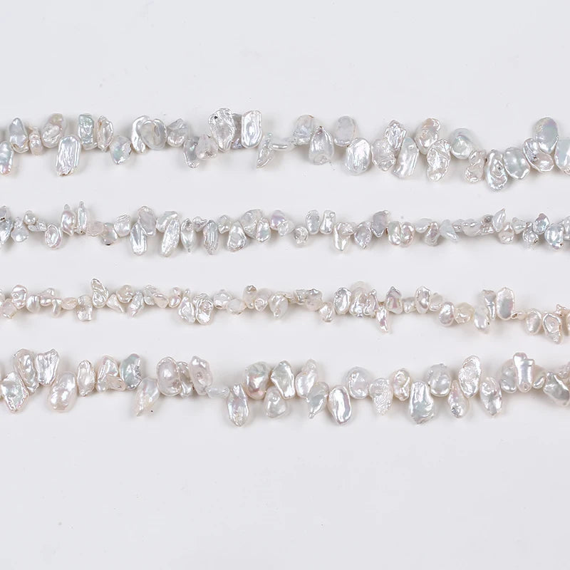 6mm Natural Keshi Pearl Strands Tiny Petals Bead Necklace Making