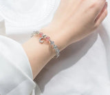 Moonstone & Rose Quartz Crescent Moon Bracelet