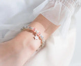 925 Sterling Silver Star Strawberry Quartz & Moonstone Bracelet