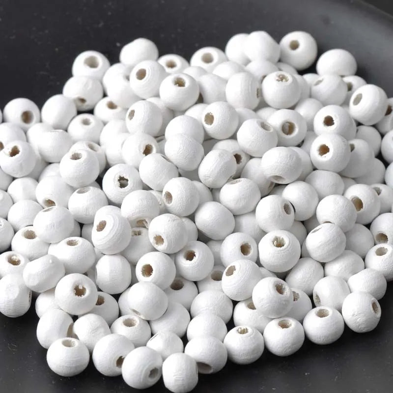 1000Pcs Natural Wooden Round Ball Spacer Beads For Jewelry Making DIY