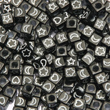 6mm 100pcs Mixed Acrylic Beads Square Number Charm DIY Jewelry Making