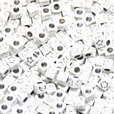 6mm 100pcs Mixed Acrylic Beads Square Number Charm DIY Jewelry Making
