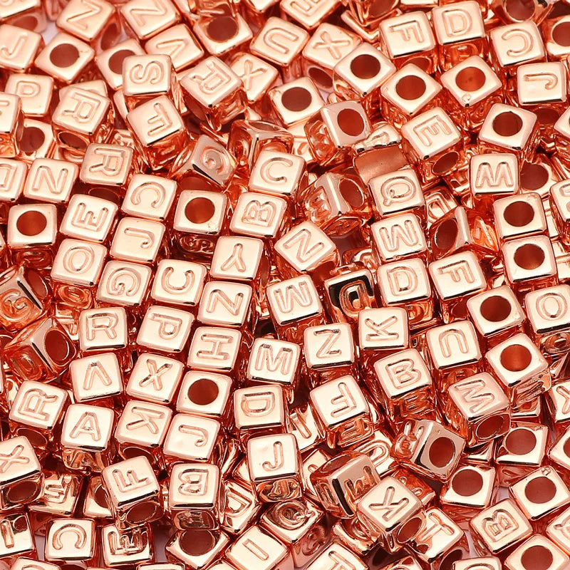 6mm 100pcs Mixed Acrylic Beads Square Number Charm DIY Jewelry Making