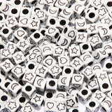 6mm 100pcs Mixed Acrylic Beads Square Number Charm DIY Jewelry Making