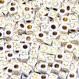 6mm 100pcs Mixed Acrylic Beads Square Number Charm DIY Jewelry Making