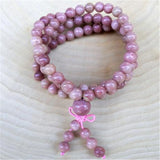 6mm Rhodonite Stone Tassel Necklace Bracelet Japa Spiritual