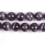 Round Stripe Cape Amethyst Crystal Gemstone Loose Beads for DIY Jewelry
