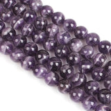 Round Stripe Cape Amethyst Crystal Gemstone Loose Beads for DIY Jewelry