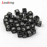 6mm 10mm Mixed Letter Beads Square Alphabet Acrylic Beads DIY For Jewelry