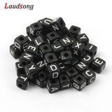 6mm 10mm Mixed Letter Beads Square Alphabet Acrylic Beads DIY For Jewelry