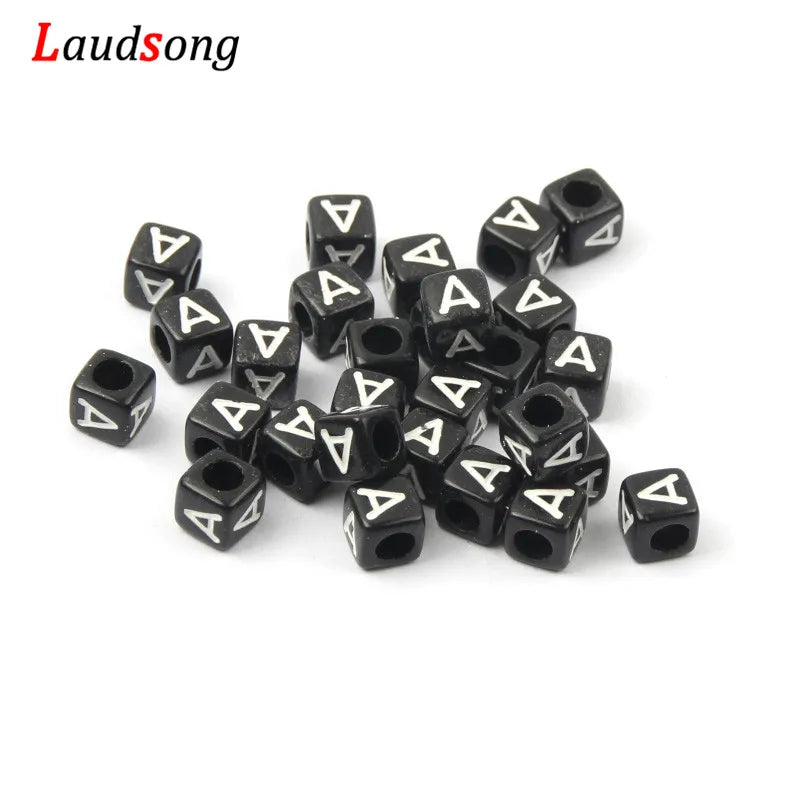 6mm 10mm Mixed Letter Beads Square Alphabet Acrylic Beads DIY For Jewelry
