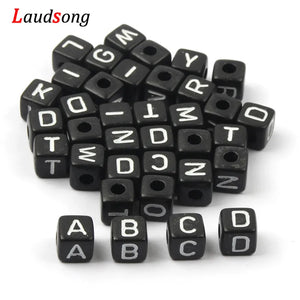 6mm 10mm Mixed Letter Beads Square Alphabet Acrylic Beads DIY For Jewelry