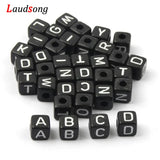 6mm 10mm Mixed Letter Beads Square Alphabet Acrylic Beads DIY For Jewelry