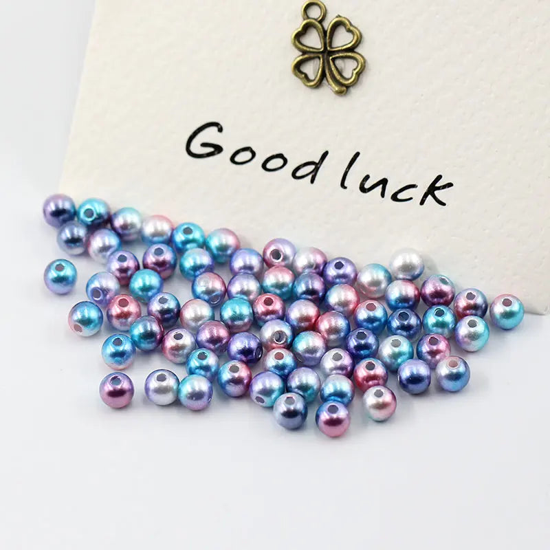 6-12mm Multicolor ABS Round Pearls Resin Loose Beads Necklace DIY