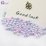6-12mm Multicolor ABS Round Pearls Resin Loose Beads Necklace DIY