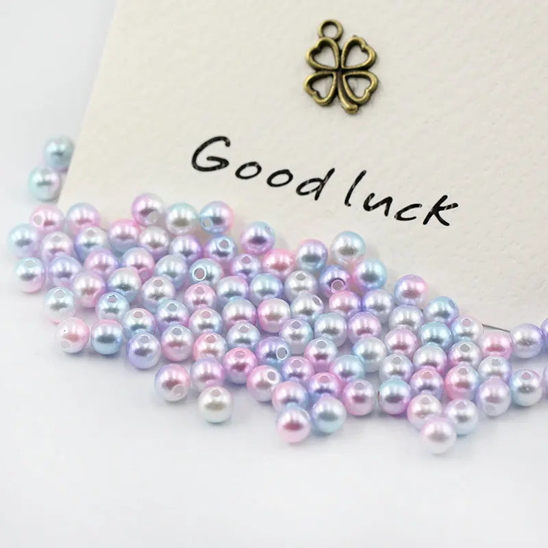 6-12mm Multicolor ABS Round Pearls Resin Loose Beads Necklace DIY
