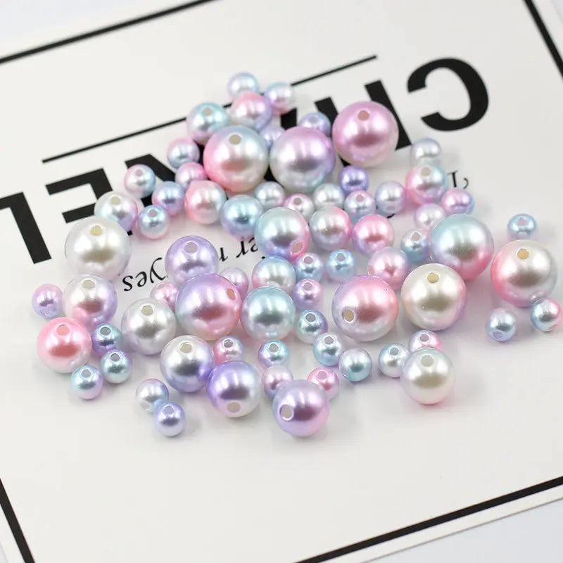 6-12mm Multicolor ABS Round Pearls Resin Loose Beads Necklace DIY