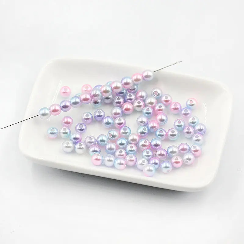 6-12mm Multicolor ABS Round Pearls Resin Loose Beads Necklace DIY