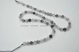 Rutilated Quartz Diamond Cut Round Loose Beads 3 Strands