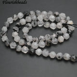 Rutilated Quartz Diamond Cut Round Loose Beads 3 Strands