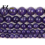Natural Purple Charoite Round Loose Spacer Stone Beads 6-12mm