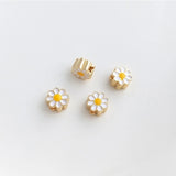 6mm 14K Plated Daisy Flower Spacer Beads Charms for DIY Bracelet Making