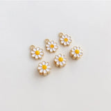 6mm 14K Plated Daisy Flower Spacer Beads Charms for DIY Bracelet Making