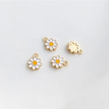 6mm 14K Plated Daisy Flower Spacer Beads Charms for DIY Bracelet Making
