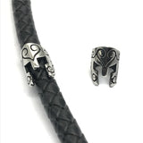 6mm 316l Stainless Steel Warrior Mask Spacer Beads for Men Leather Bracelet