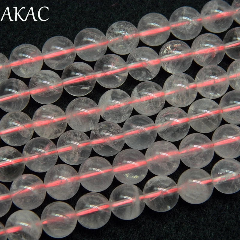 Pink Quartz Loose Beads, 6mm 3strands+8mm 2strands, Natural Transparent