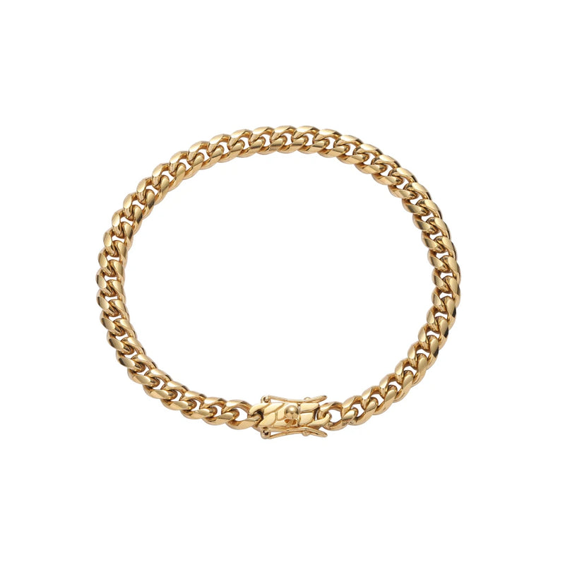 6mm 7inch 8inch Stainless Steel Cuban Link Bracelet SB003