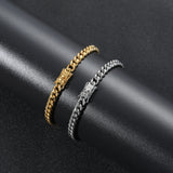6mm 7inch 8inch Stainless Steel Cuban Link Bracelet SB003
