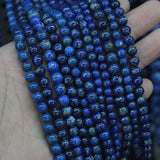 Round Lapis Lazuli Beads Natural Stone DIY Loose Beads 15 inches