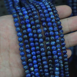 Round Lapis Lazuli Beads Natural Stone DIY Loose Beads 15 inches