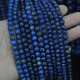 Round Lapis Lazuli Beads Natural Stone DIY Loose Beads 15 inches
