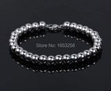 6mm Stainless Steel Ball Beads Bracelet 8.5'' Bling Jewelry