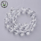 Faceted Glass Round Beads Clear for Jewelry Making